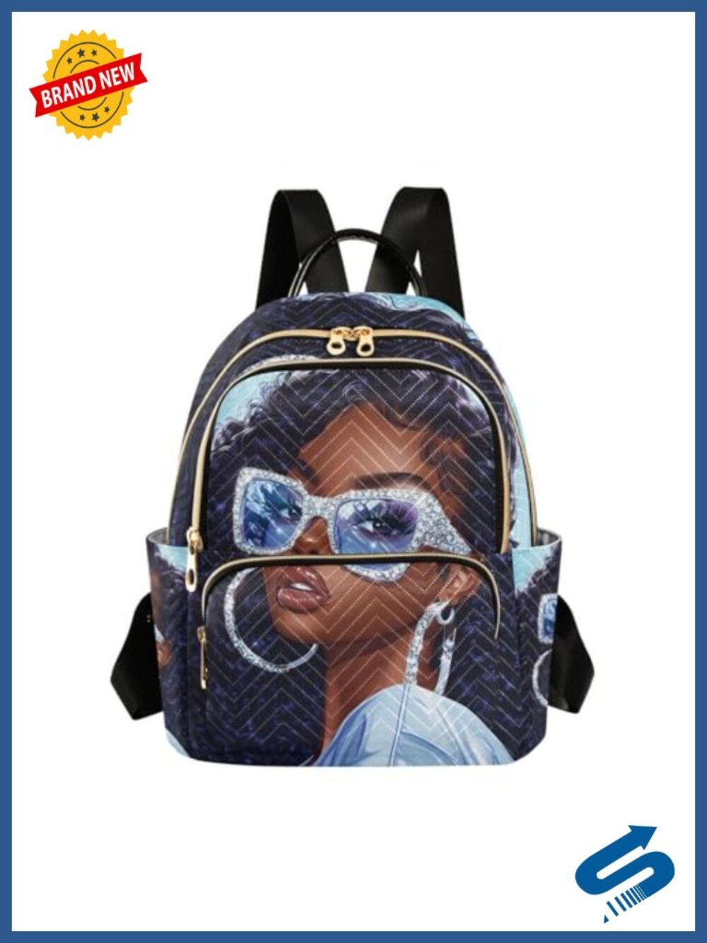 Wave Quilted Nylon Backpack Purse Lightweight Travel Daypack